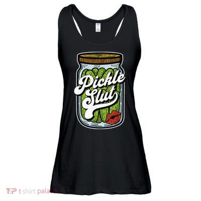 Dill Pickle Slut Funny Rude Humor Pickle Lover Jar Retro Ladies Essential Flowy Tank