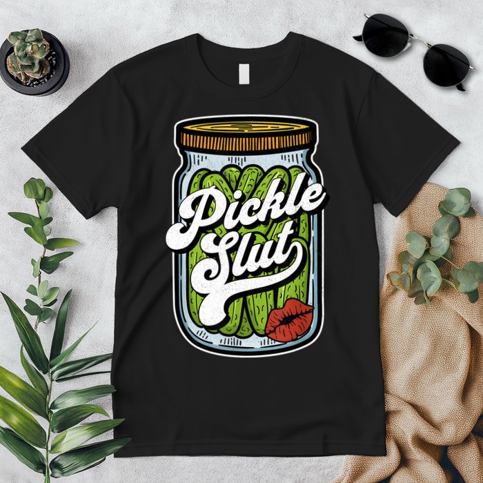 Dill Pickle Slut Funny Rude Humor Pickle Lover Jar Retro Premium T-Shirt