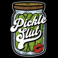 Dill Pickle Slut Funny Rude Humor Pickle Lover Jar Retro Premium T-Shirt