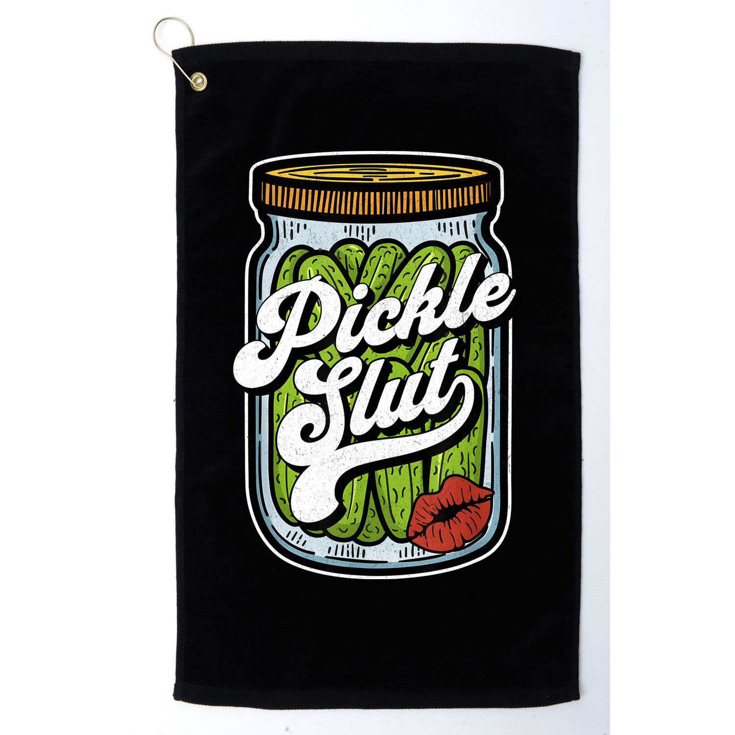 Dill Pickle Slut Funny Rude Humor Pickle Lover Jar Retro Golf Towel