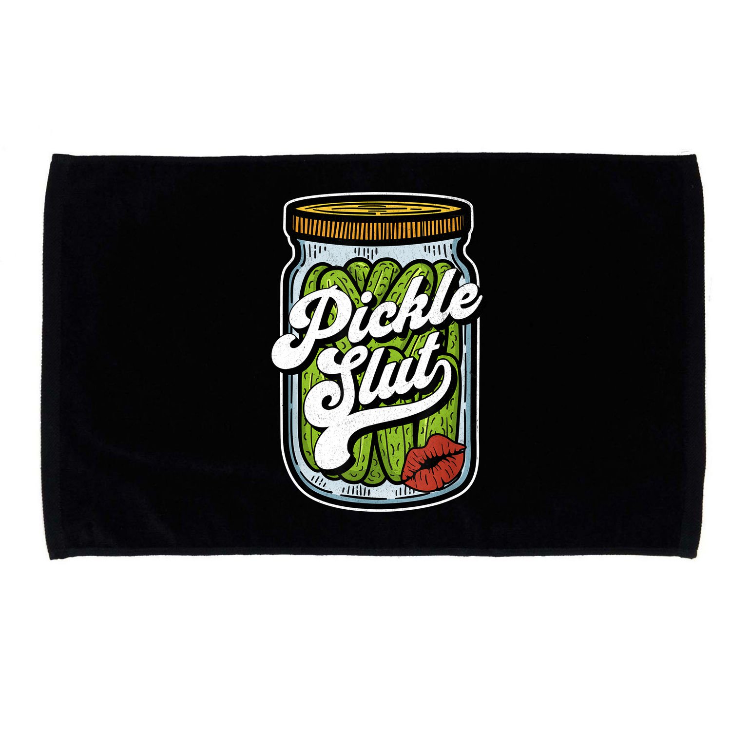 Dill Pickle Slut Funny Rude Humor Pickle Lover Jar Retro Microfiber Hand Towel