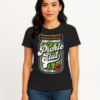 Dill Pickle Slut Funny Rude Humor Pickle Lover Jar Retro Womens T-Shirt