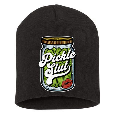Dill Pickle Slut Funny Rude Humor Pickle Lover Jar Retro Short Acrylic Beanie