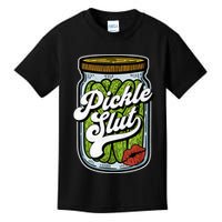 Dill Pickle Slut Funny Rude Humor Pickle Lover Jar Retro Kids T-Shirt