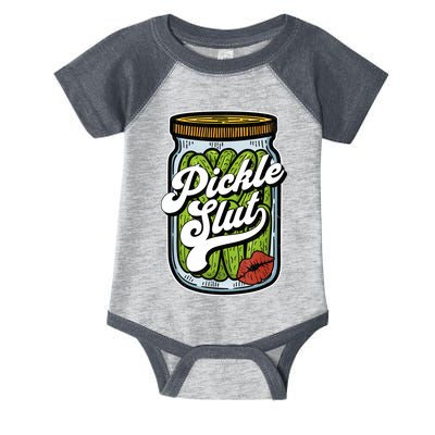 Dill Pickle Slut Funny Rude Humor Pickle Lover Jar Retro Infant Baby Jersey Bodysuit