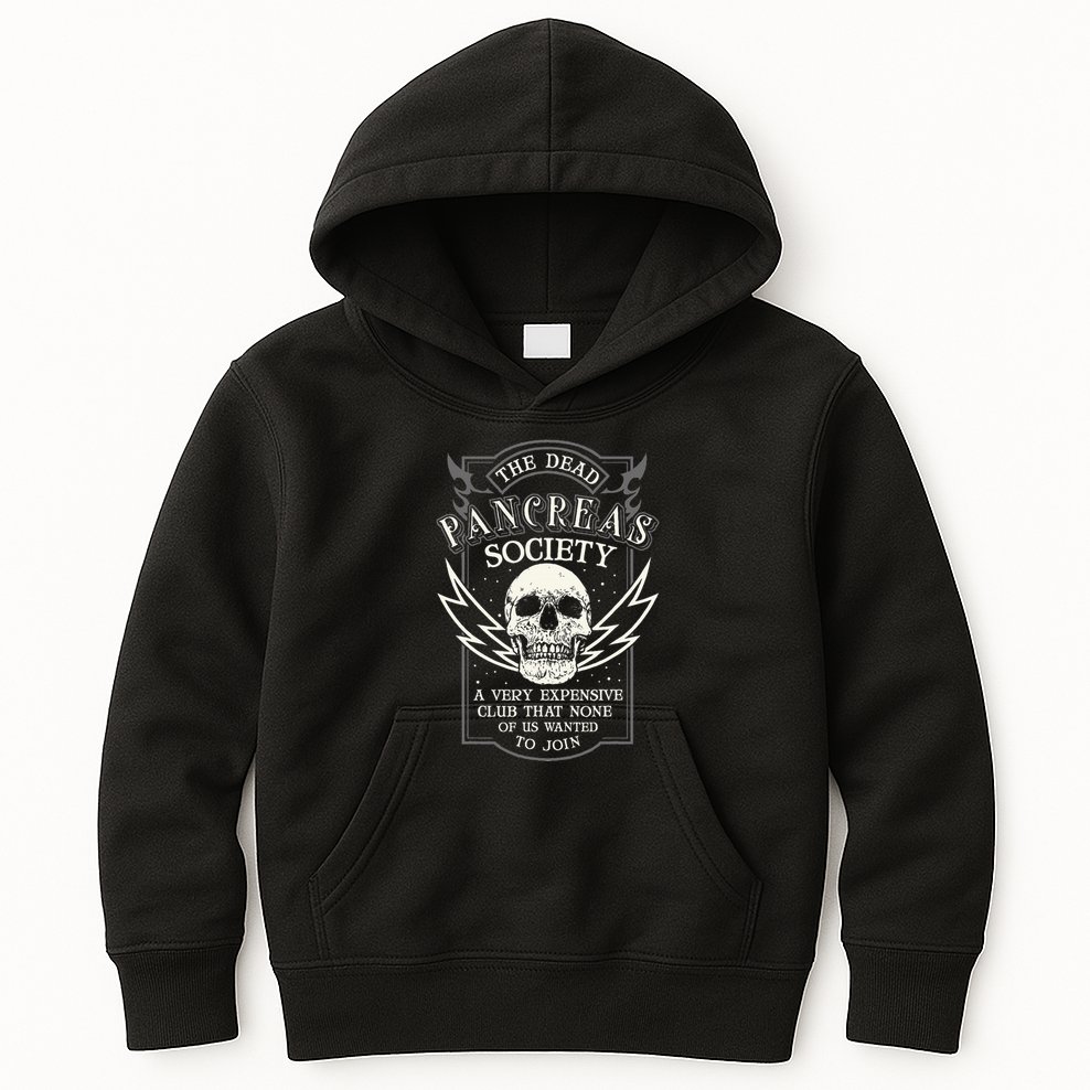 Dead Pancreas Society Type 1 Diabetes T1d Diabetic Awareness Kids Hoodie