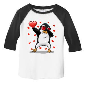 Dabbing Penguin Sunglasses Heart Valentines Day Zoo Lover Gift Toddler Fine Jersey T-Shirt