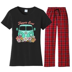 Daisy Peace Sign Hippie Soul Flower Lovers Gifts Women's Flannel Pajama Set