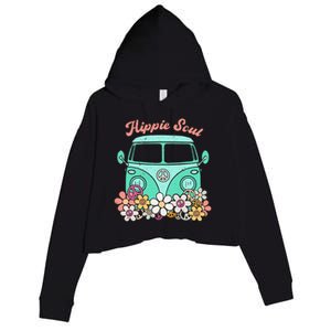 Daisy Peace Sign Hippie Soul Flower Lovers Gifts Crop Fleece Hoodie