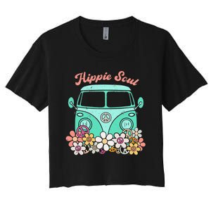 Daisy Peace Sign Hippie Soul Flower Lovers Gifts Women's Crop Top Tee