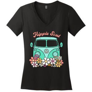 Daisy Peace Sign Hippie Soul Flower Lovers Gifts Women's V-Neck T-Shirt