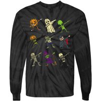 Dab Pumpkin Skeleton Ghost Alien Zombie Halloween Tie-Dye Long Sleeve Shirt