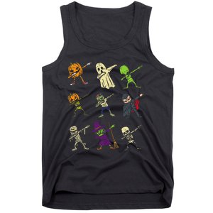 Dab Pumpkin Skeleton Ghost Alien Zombie Halloween Tank Top