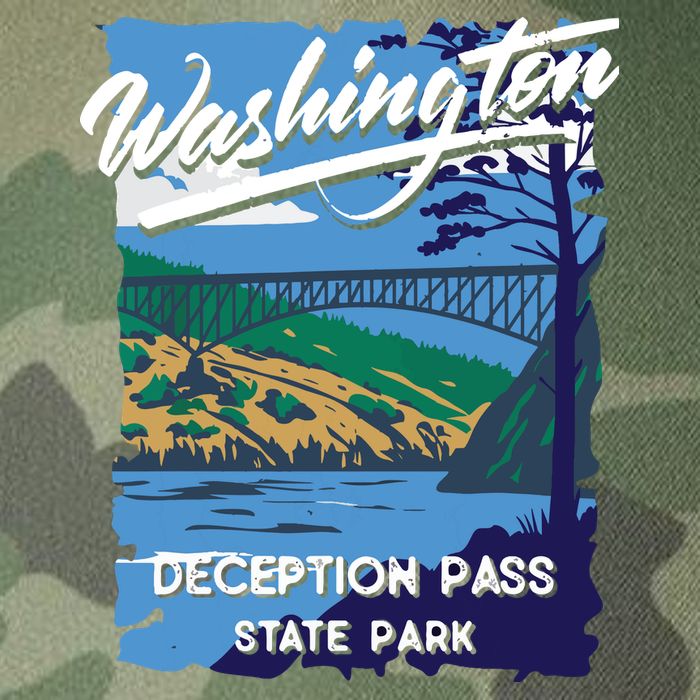 Deception Pass State Park Washington Evergreen State Camping Legacy Tie Dye Trucker Hat