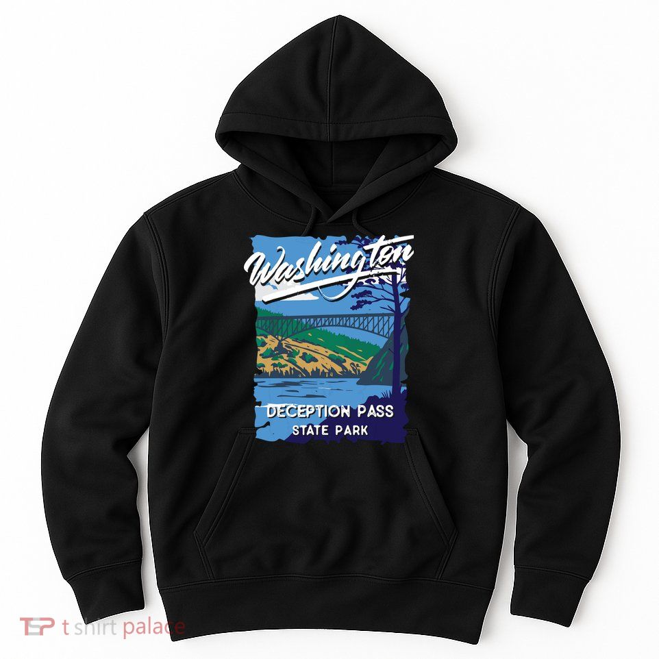 Deception Pass State Park Washington Evergreen State Camping Hoodie