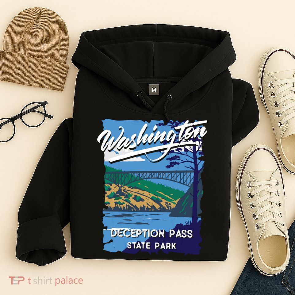 Deception Pass State Park Washington Evergreen State Camping Hoodie