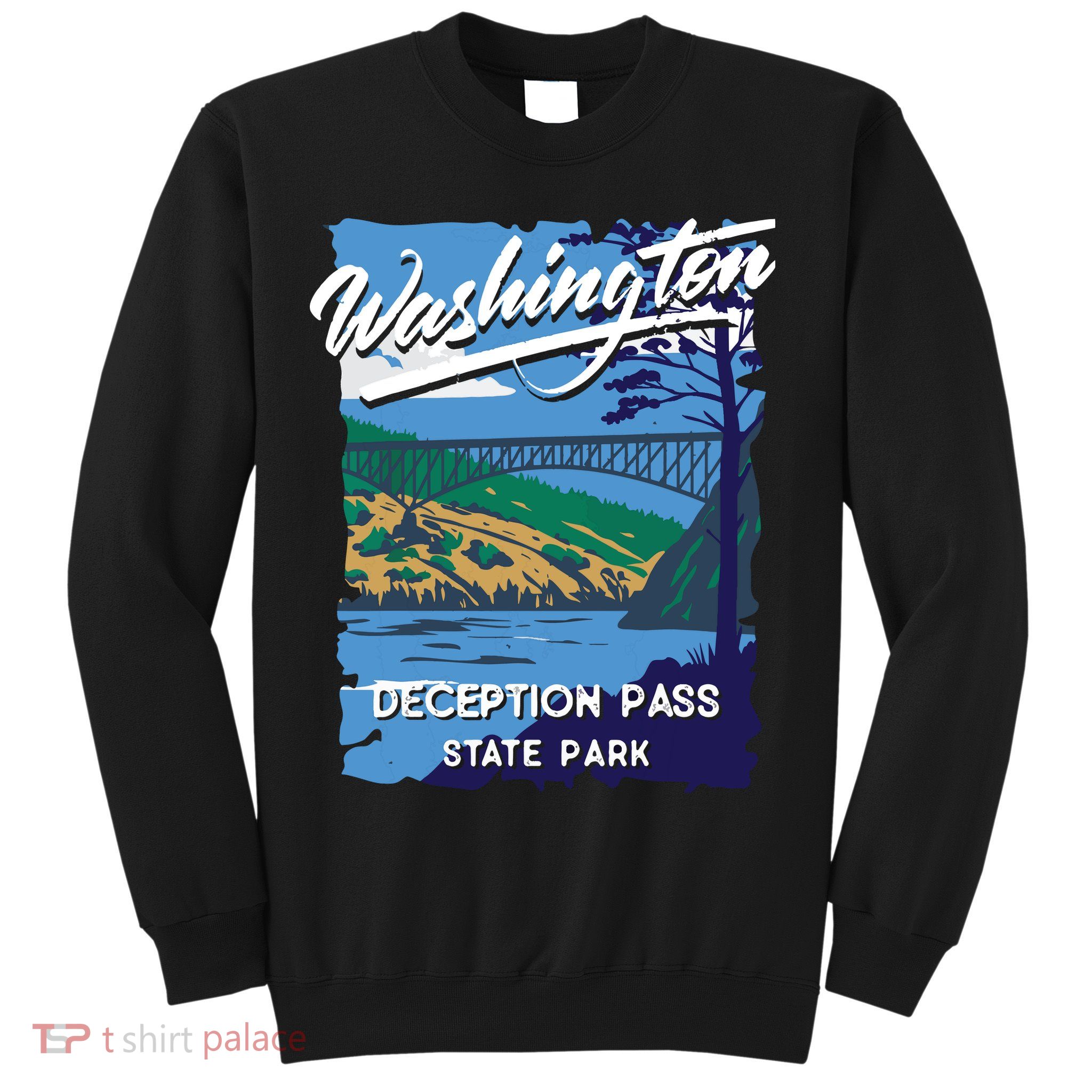 Deception Pass State Park Washington Evergreen State Camping Sweatshirt