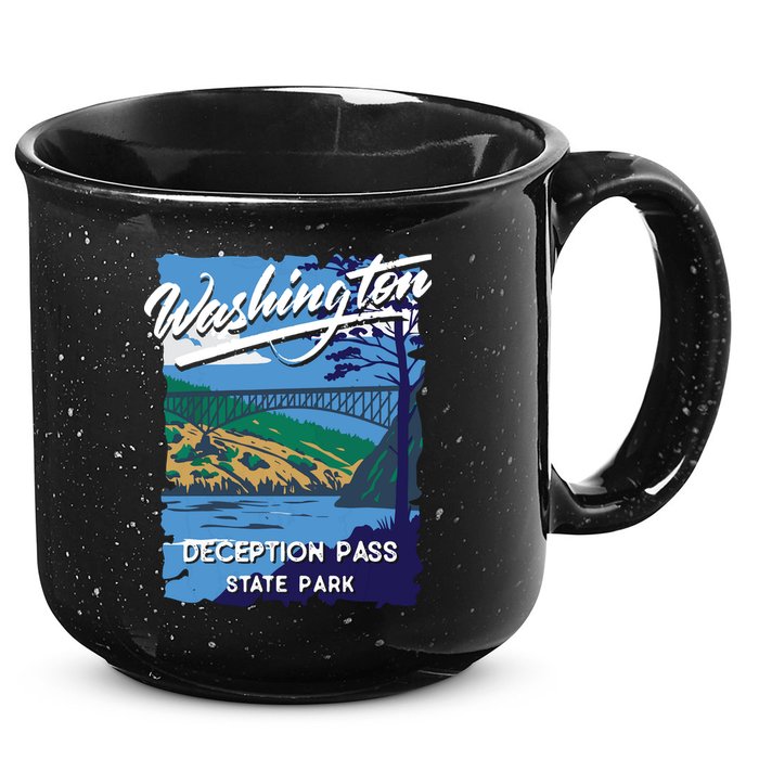 Deception Pass State Park Washington Evergreen State Camping 15oz Campfire Ceramic Mug