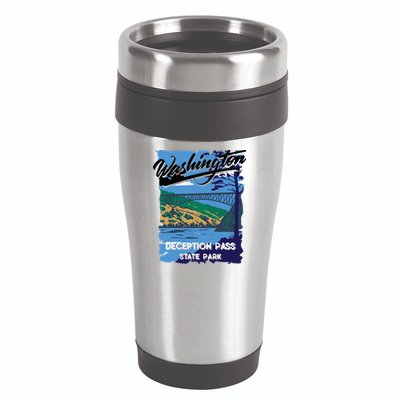 Deception Pass State Park Washington Evergreen State Camping 16oz Travel Tumbler