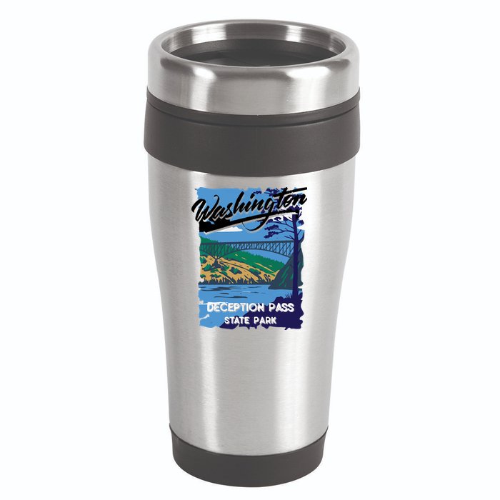 Deception Pass State Park Washington Evergreen State Camping 16oz Travel Tumbler