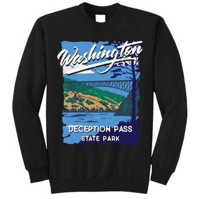 Deception Pass State Park Washington Evergreen State Camping Tall Sweatshirt