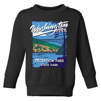 Deception Pass State Park Washington Evergreen State Camping Toddler Sweatshirt