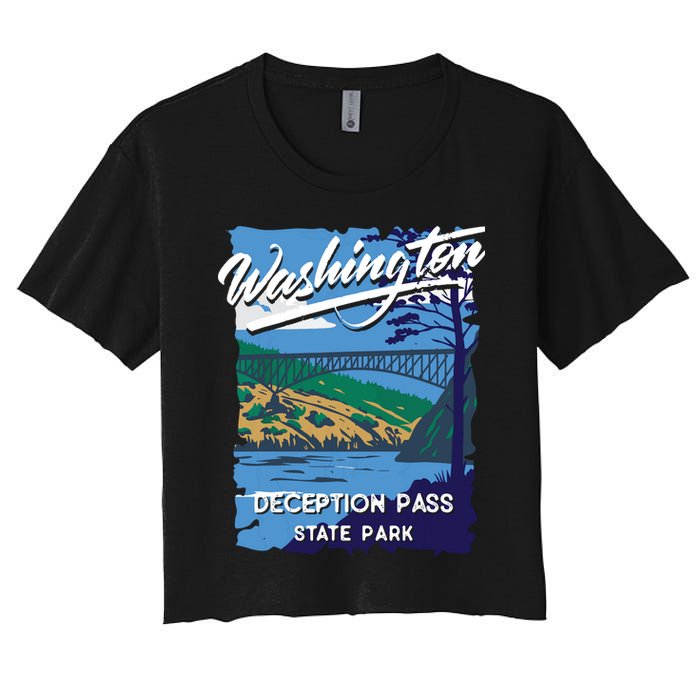 Deception Pass State Park Washington Evergreen State Camping Crop Top
