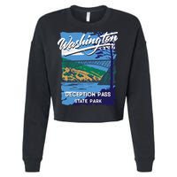 Deception Pass State Park Washington Evergreen State Camping Cropped Pullover Crew