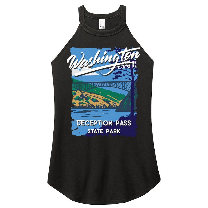 Deception Pass State Park Washington Evergreen State Camping Women's Perfect Tri Rocker Tank