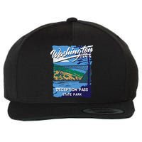 Deception Pass State Park Washington Evergreen State Camping Wool Snapback Cap