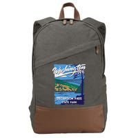 Deception Pass State Park Washington Evergreen State Camping Cotton Canvas Backpack