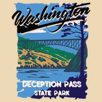 Deception Pass State Park Washington Evergreen State Camping V-Neck T-Shirt