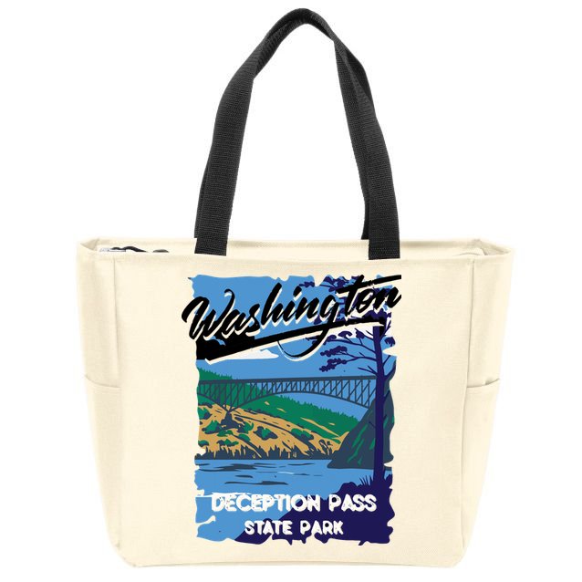 Deception Pass State Park Washington Evergreen State Camping Zip Tote Bag