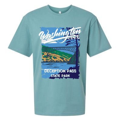Deception Pass State Park Washington Evergreen State Camping Sueded Cloud Jersey T-Shirt
