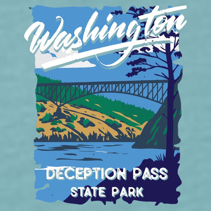 Deception Pass State Park Washington Evergreen State Camping Sueded Cloud Jersey T-Shirt