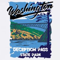Deception Pass State Park Washington Evergreen State Camping Garment-Dyed Sweatshirt