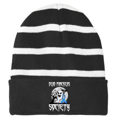 Dead Pancreas Society Diabetes Halloween Diabetic Party Striped Beanie with Solid Band