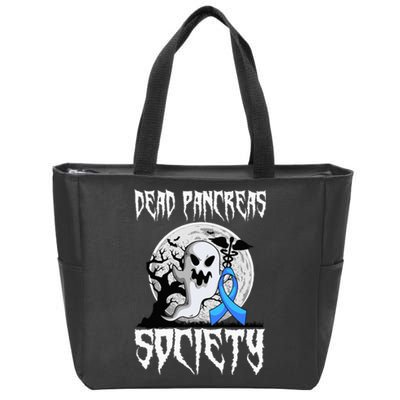 Dead Pancreas Society Diabetes Halloween Diabetic Party Zip Tote Bag