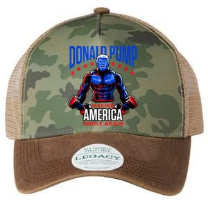 Donald Pump Swole America Trump Weight Lifting Gym Fitness Legacy Tie Dye Trucker Hat