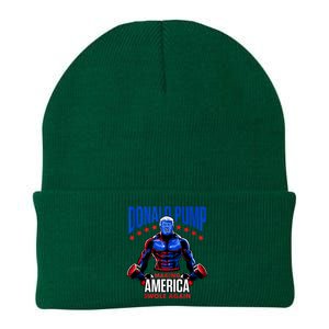 Donald Pump Swole America Trump Weight Lifting Gym Fitness Knit Cap Winter Beanie