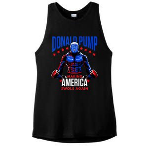 Donald Pump Swole America Trump Weight Lifting Gym Fitness Ladies PosiCharge Tri-Blend Wicking Tank