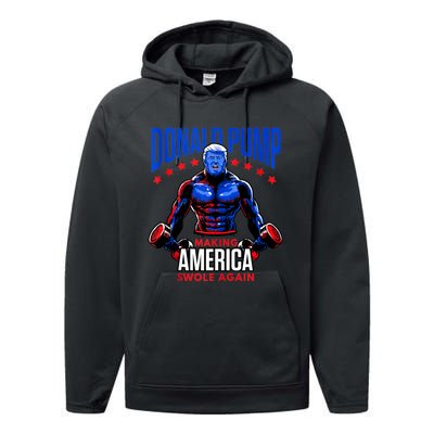 Donald Pump Swole America Trump Weight Lifting Gym Fitness Performance Fleece Hoodie