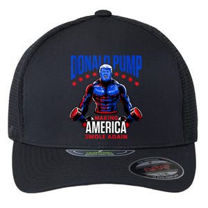 Donald Pump Swole America Trump Weight Lifting Gym Fitness Flexfit Unipanel Trucker Cap