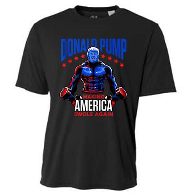 Donald Pump Swole America Trump Weight Lifting Gym Fitness Cooling Performance Crew T-Shirt