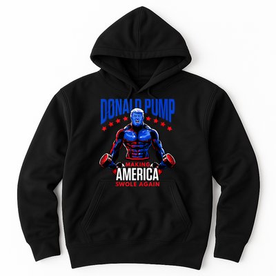 Donald Pump Swole America Trump Weight Lifting Gym Fitness Hoodie