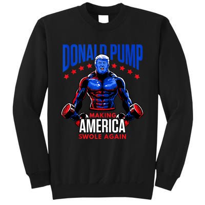 Donald Pump Swole America Trump Weight Lifting Gym Fitness Sweatshirt