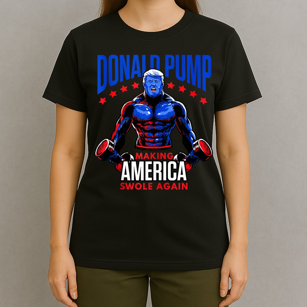 Donald Pump Swole America Trump Weight Lifting Gym Fitness T-Shirt