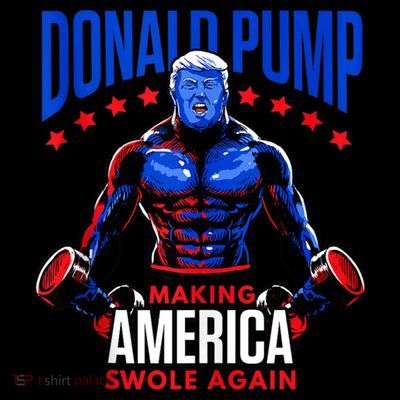Donald Pump Swole America Trump Weight Lifting Gym Fitness T-Shirt