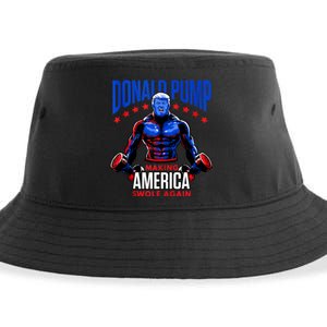 Donald Pump Swole America Trump Weight Lifting Gym Fitness Sustainable Bucket Hat