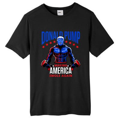 Donald Pump Swole America Trump Weight Lifting Gym Fitness Tall Fusion ChromaSoft Performance T-Shirt